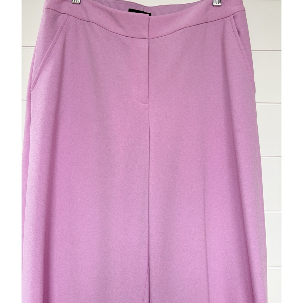Tahari ASL Wide Leg Trouser Pants Size 10 Pink Macaroon Career Office Spring - Picture 4 of 16